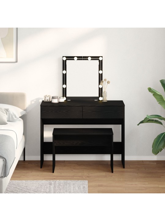 Meikkipenkki musta tammi 70x35x45 cm mdf