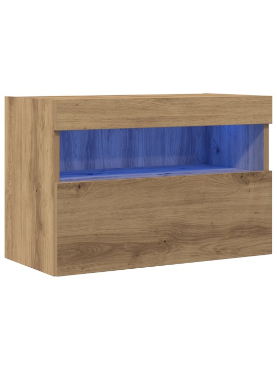 Tv seinäkaappi led-valoilla artisan tammi 60x30x40 cm