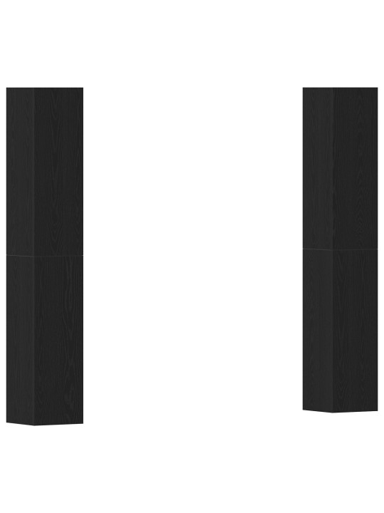 4-osainen tv-kaappisarja musta tammi 30.5x30x90 cm tekninen puu