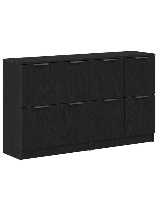 Sivupöydät 2 kpl musta tammi 60x30x70 cm tekninen puu