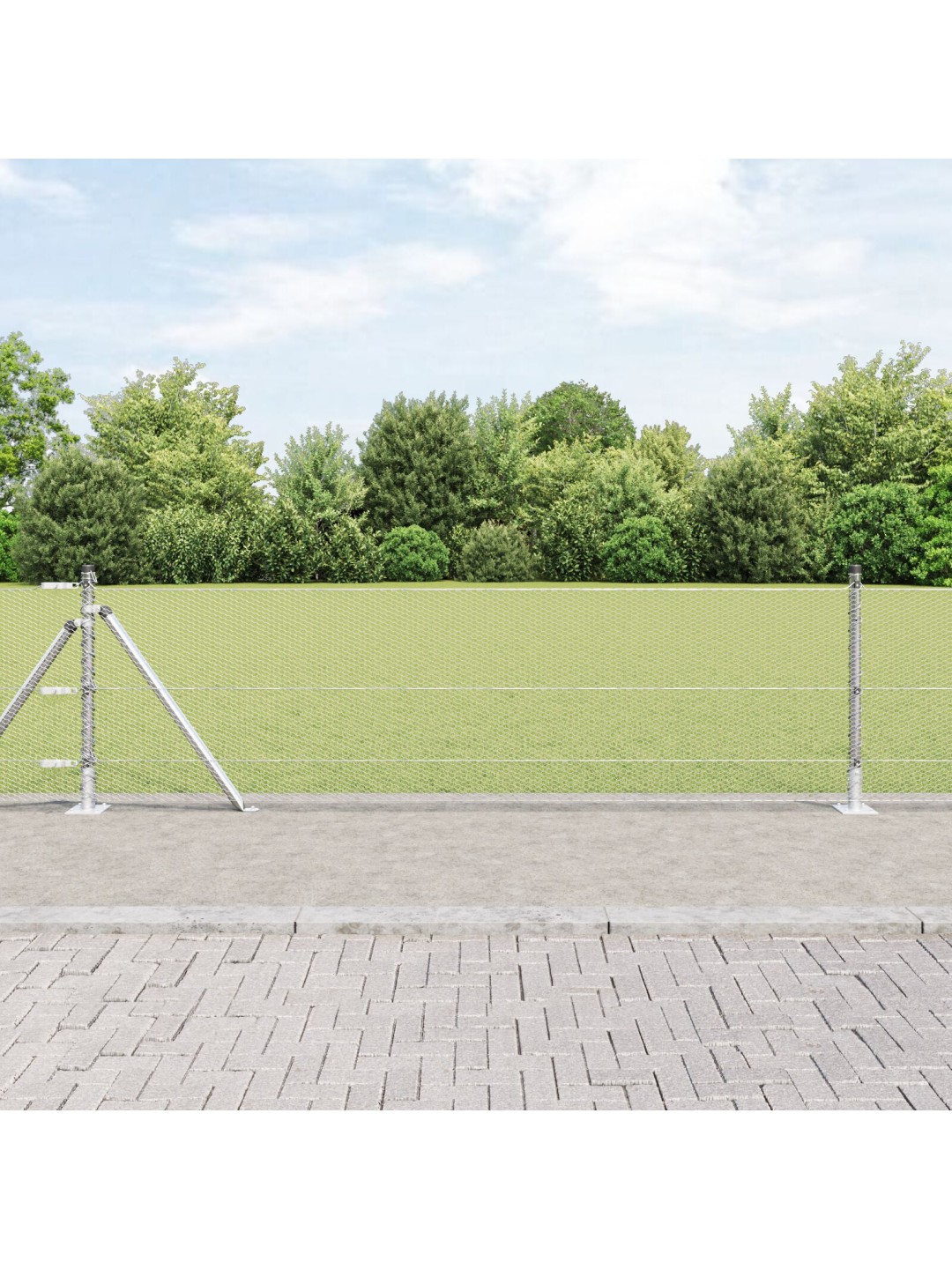 Kuusikulmainen aita 0.4x10 m galvanoitu teräs