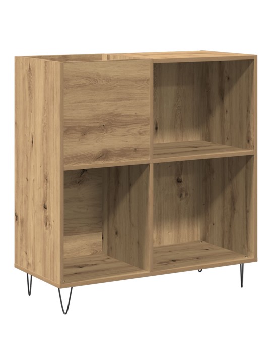 Levykotelo musta tammi 84,5x38x89 cm keinotekoinen puu