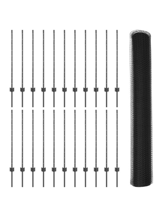 Aitapaalut 22 kpl u-kanava harmaa 100 cm teräs