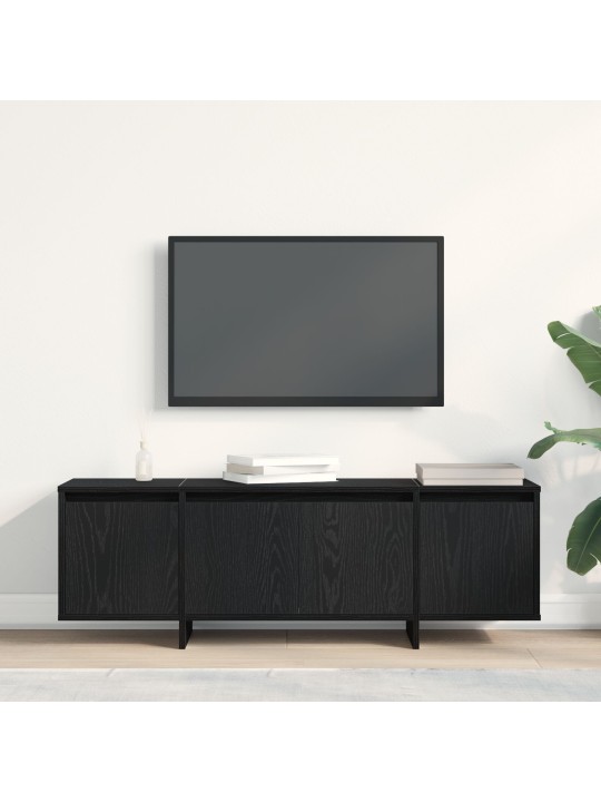 Tv-taso musta tammi 120x30x40,5 cm tekninen puu