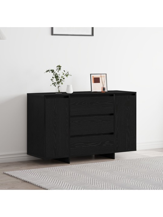Sivupöytä musta tammi 120x41x75 cm koneistettu puu