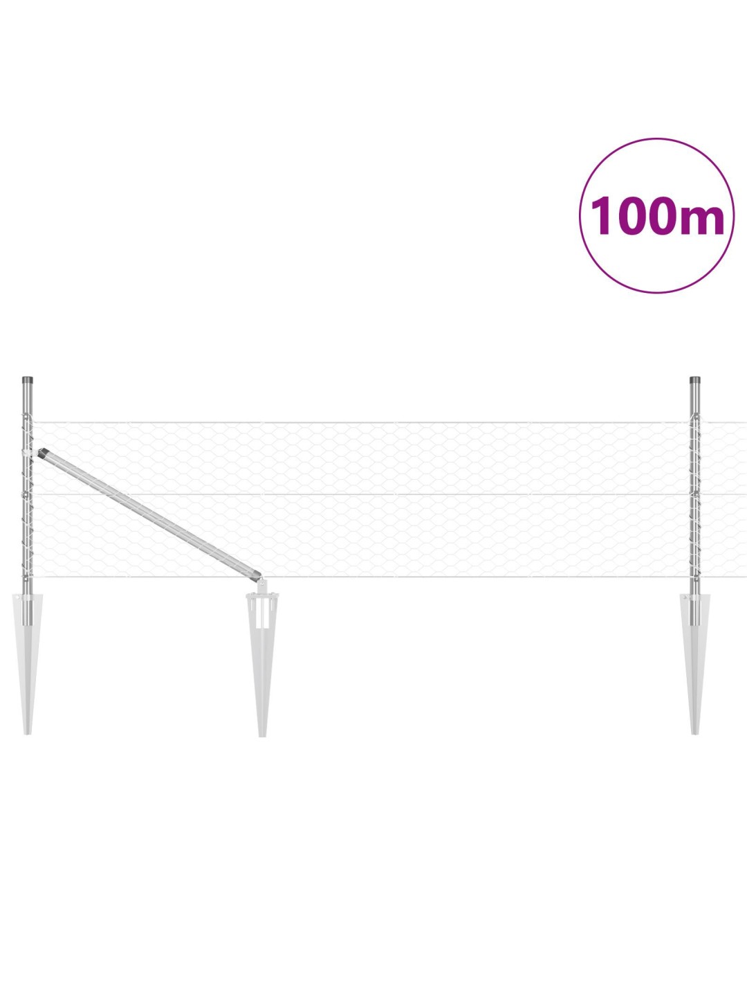 Kuusikulmainen aita 0.8x100 m kuumasinkitty teräs