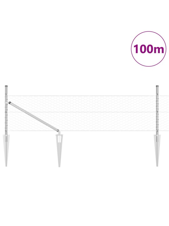 Kuusikulmainen aita 0.8x100 m kuumasinkitty teräs