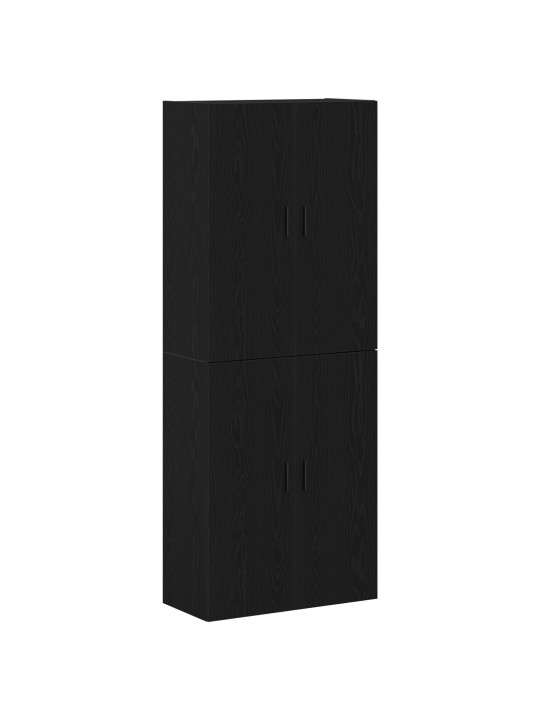 Kaapit 2 kpl musta tammi 69,5x34x180 cm tekninen puu
