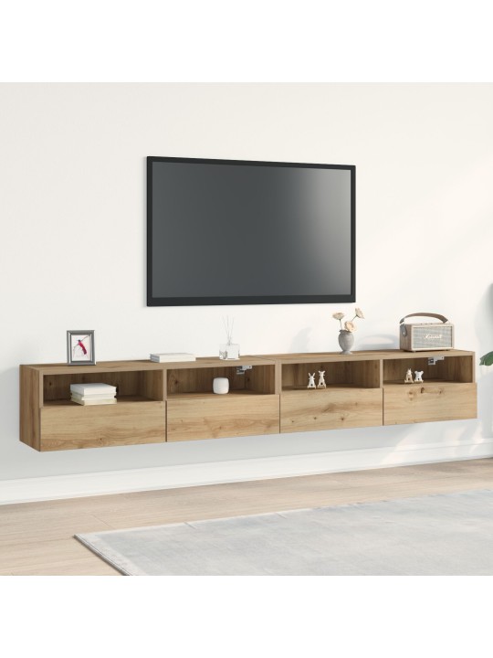 Tv-seinähyllyt 2 kpl artisan tammi 100x30x30 cm tekninen puu