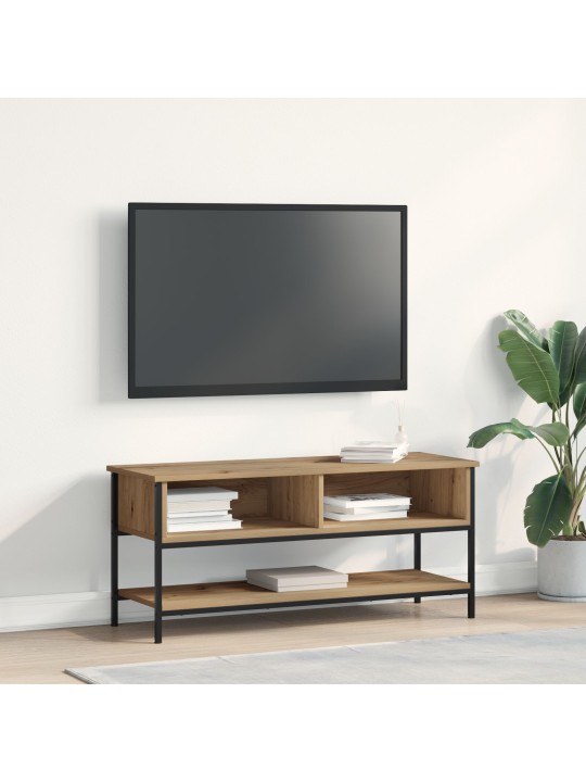 Tv-kaappi artisan tammi 100x35x45 cm tekninen puu ja teräs