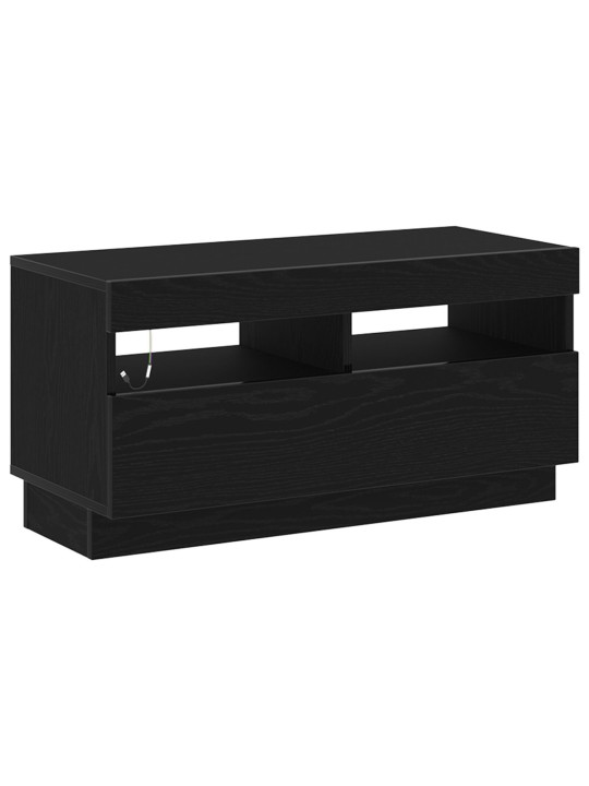 Tv-taso led-valoilla, musta tammi, 100x35x40 cm, teknistä puuta