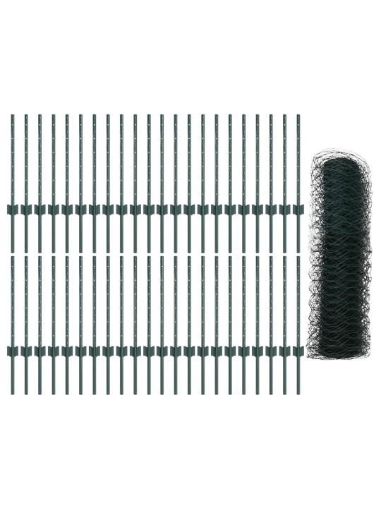 Aitapalkit 11 kpl u-kanava vihreä 60 cm teräs