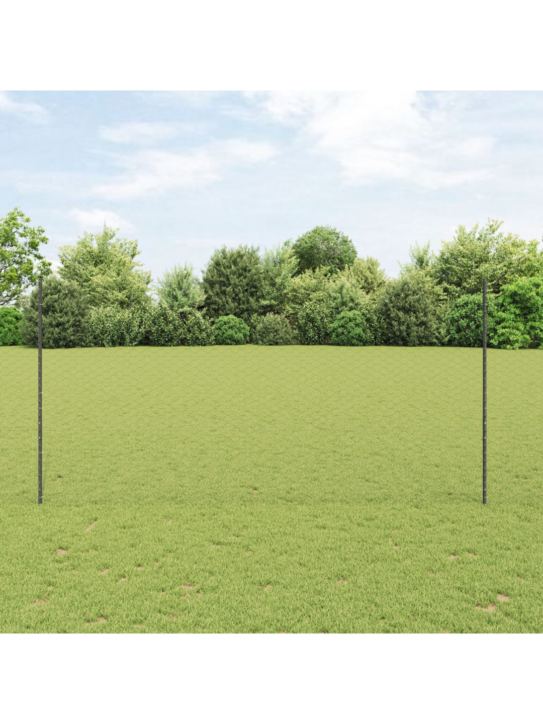 Puutarha-aidansarja setti 2 harmaa metalli 25 x 1,5 m kestävä
