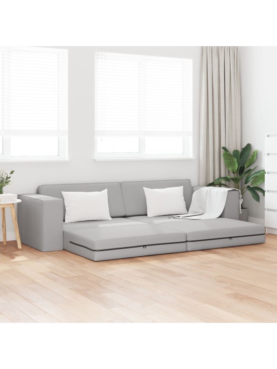 Lattiasohva-sänky 2-in-1 pilvimäinen harmaa 245x150x60.5 cm kangas