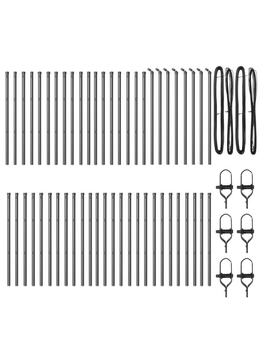Aitaruuvit 52 kpl harmaa ø32 mm 100 cm galvanoitu teräs