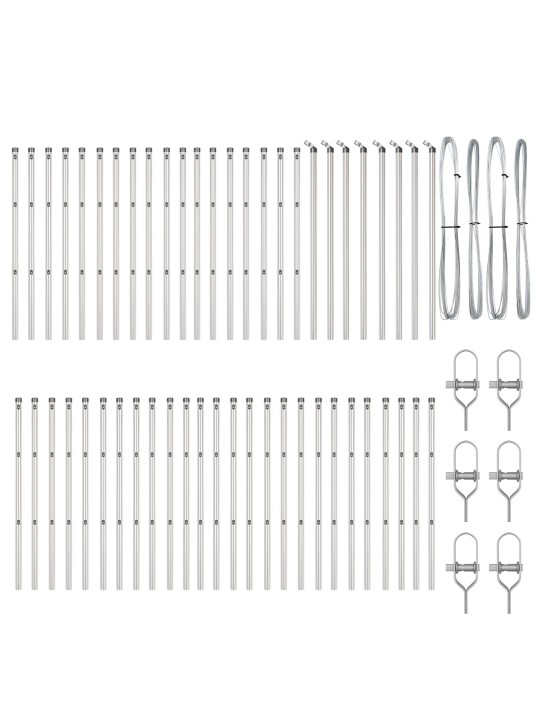 Aitapylväät 52 kpl ø32 mm 80 cm galvanoitua terästä