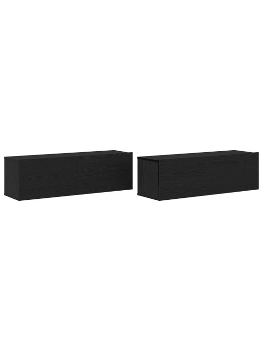 Tv-tasot 2 kpl musta tammi 100x30x30 cm tekninen puu