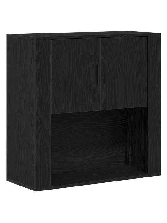 Seinäkappi musta tammi 80x33x80 cm tekninen puu