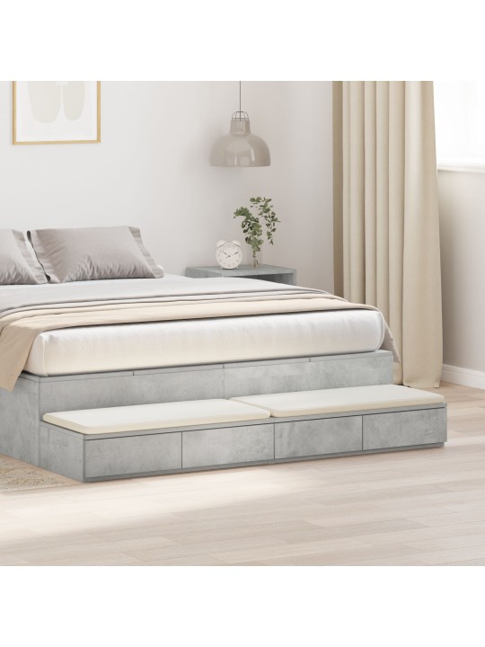 Sängyn laatikot betoni harmaa 160x36,5x16,5 cm tekninen puu