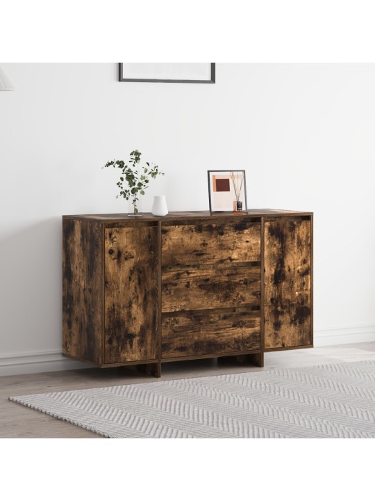Sivupöytä savutettu tammi 120x41x75 cm tekninen puu