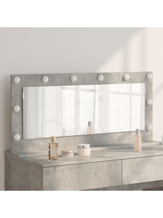 Meikkipesuri led-valoilla betoni harmaa 100x45x18 cm