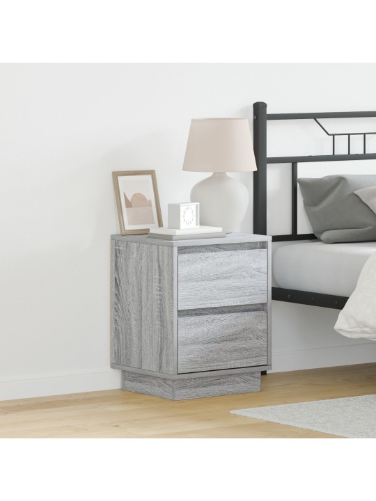 Yöpöydät led-valolla 2 kpl harmaa sonoma 39x34.5x50 cm