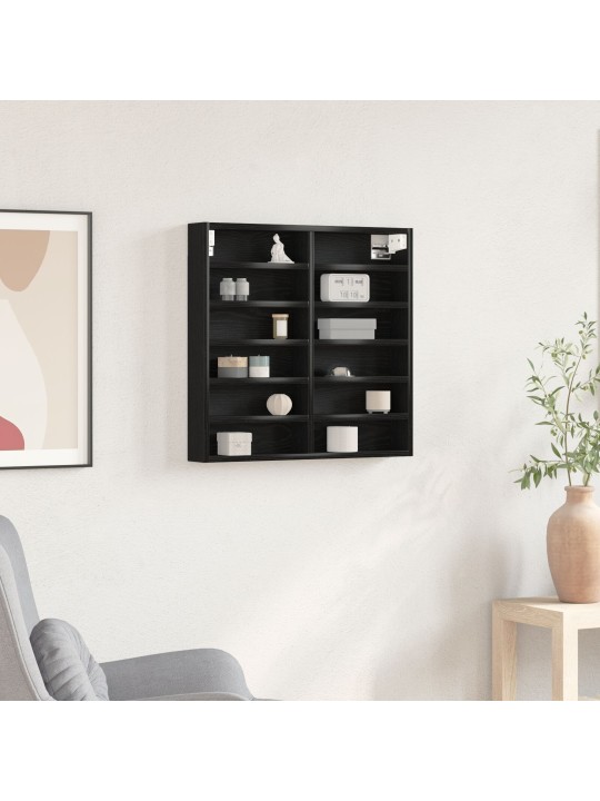 Näyttökaappi musta tammi 60x8,5x58 cm teknistä puu
