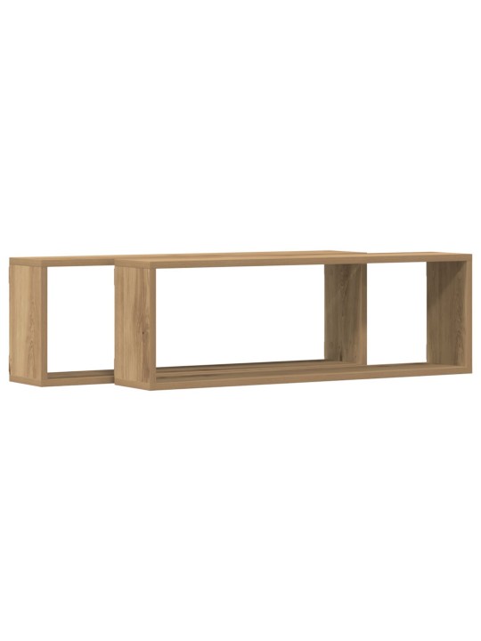 Seinähyllyt 2 kpl artisan tammi 80x15x26 cm tekninen puu