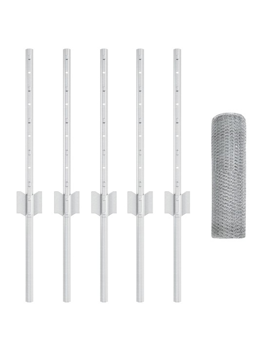 Verkkopylväät 5 kpl u-kanava 40 cm kuumasinkitty teräs