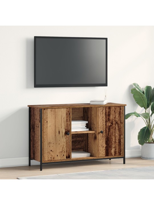 Tv kaappi artisan tammi 101x35x65 cm koneellisesti käsitelty puu ja teräs