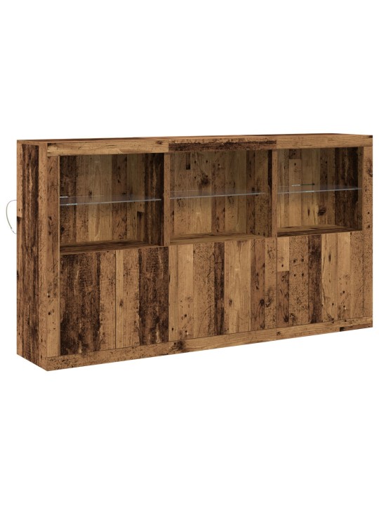 Liitospöytä led-valoilla vanha puu 181.5x37x100 cm käsitelty puu