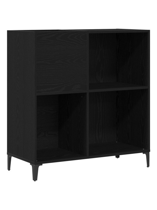 Levykaappi musta tammi 84,5x38x89 cm tekninen puu