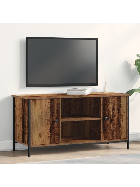 Tv-kaappi vanha puu 100x40x50 cm teknisestä puusta ja teräksestä