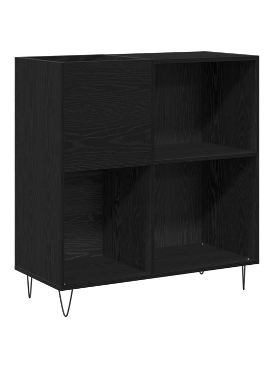 Levykaappi musta tammi 84.5x38x90 cm tekninen puu