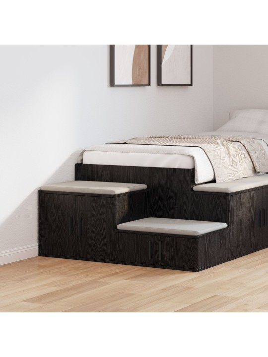 Säilytyskaappi musta 118x41x40 cm teknistä puuta