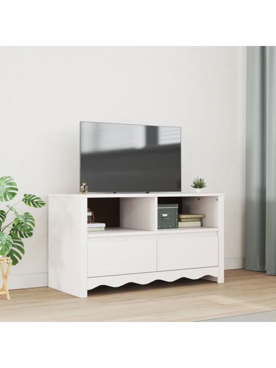 Tv-taso "drammen" valkoinen 99x43x55 cm massiivinen mänty