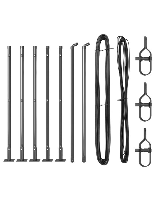 Aita pylväät 7 kpl ø32mm 110cm galvanoitu teräs