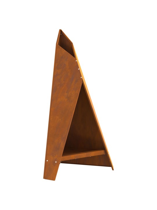 Takka pyramidimalli musta 58x36x100 cm teräs