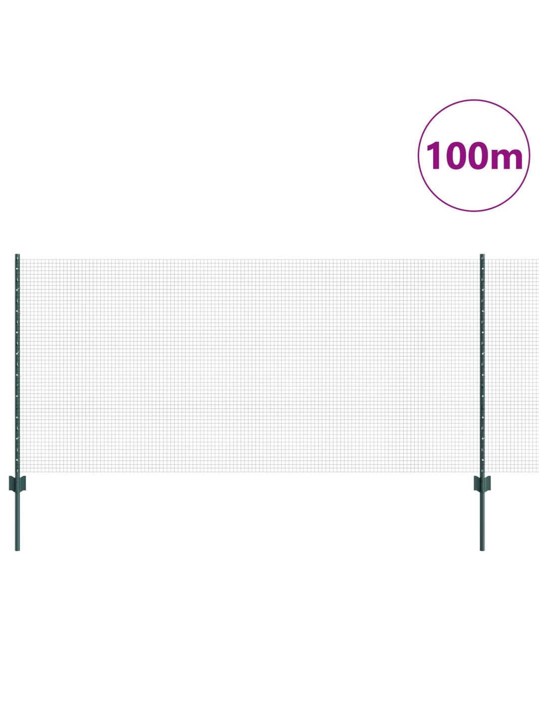 Hitsattu metalliaita 44 u posts vihreä 1x100 m teräs