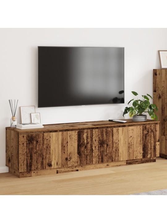 Tv-kaappi led-valaistuksella vanhasta puusta 180x38x49 cm tekninen puu
