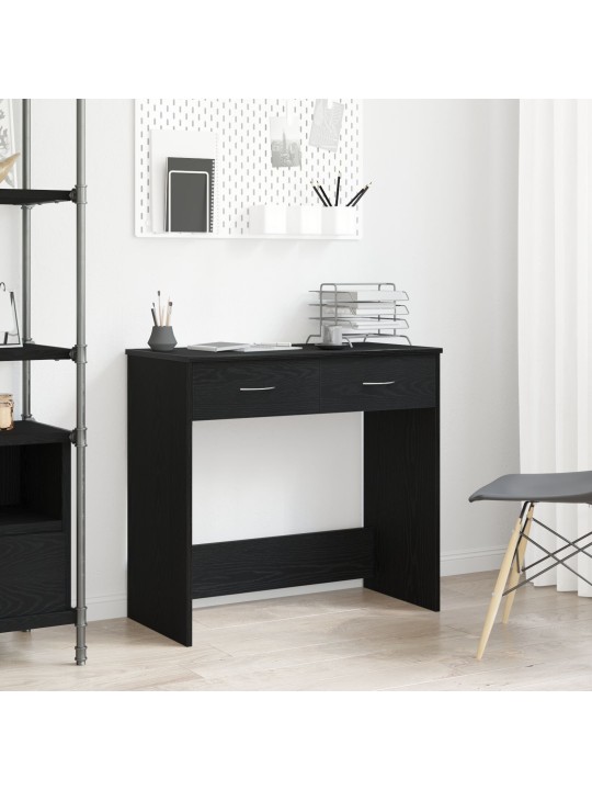 Pöytä mustasta tammesta 80x40x75 cm keinotekoisesta puusta