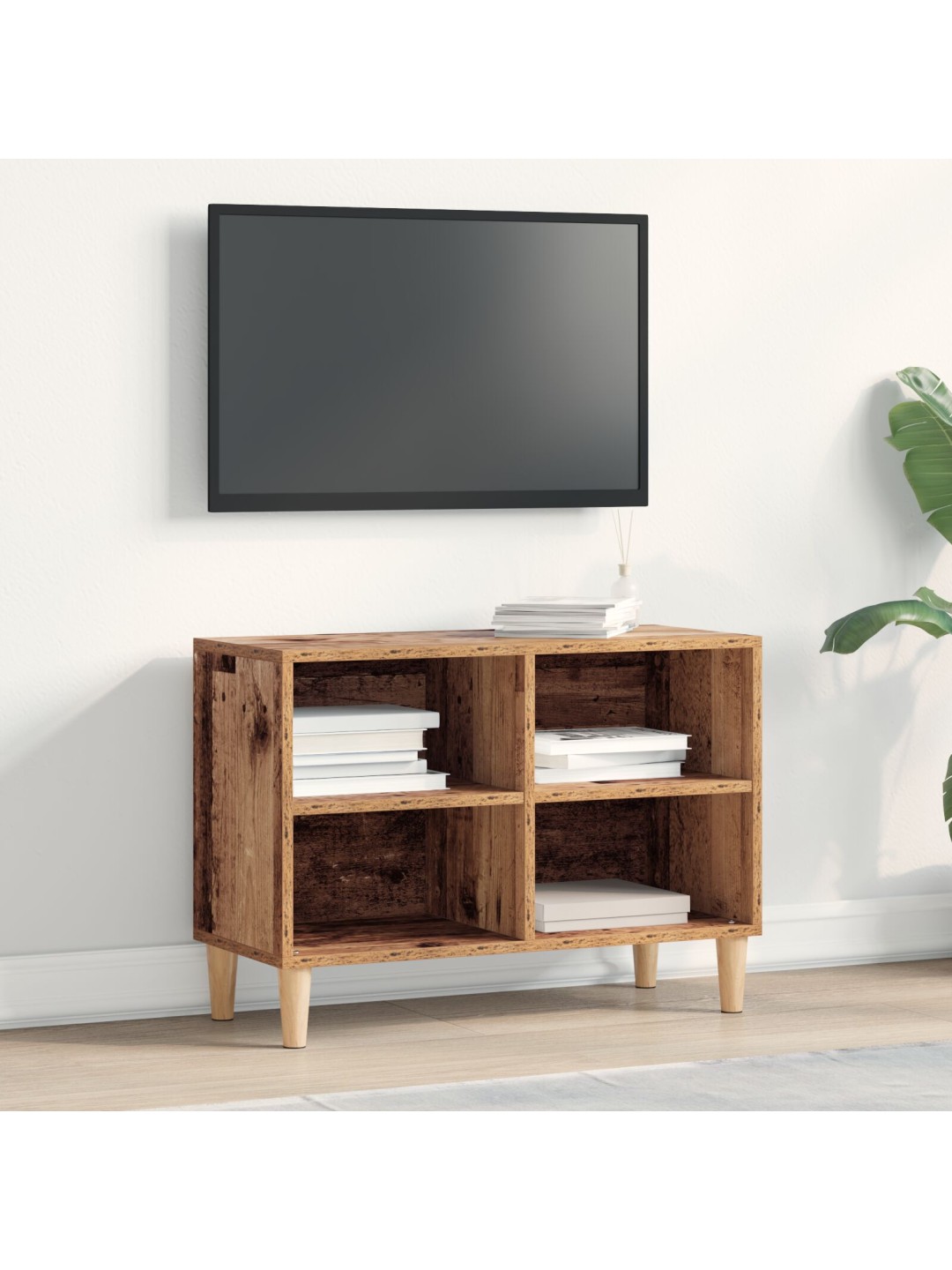 Tv-kaappi puujalalla vanha puu 69,5x30x50 cm