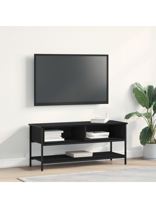 Tv-taso musta tammi 100x35x45 cm tekninen puu ja teräs