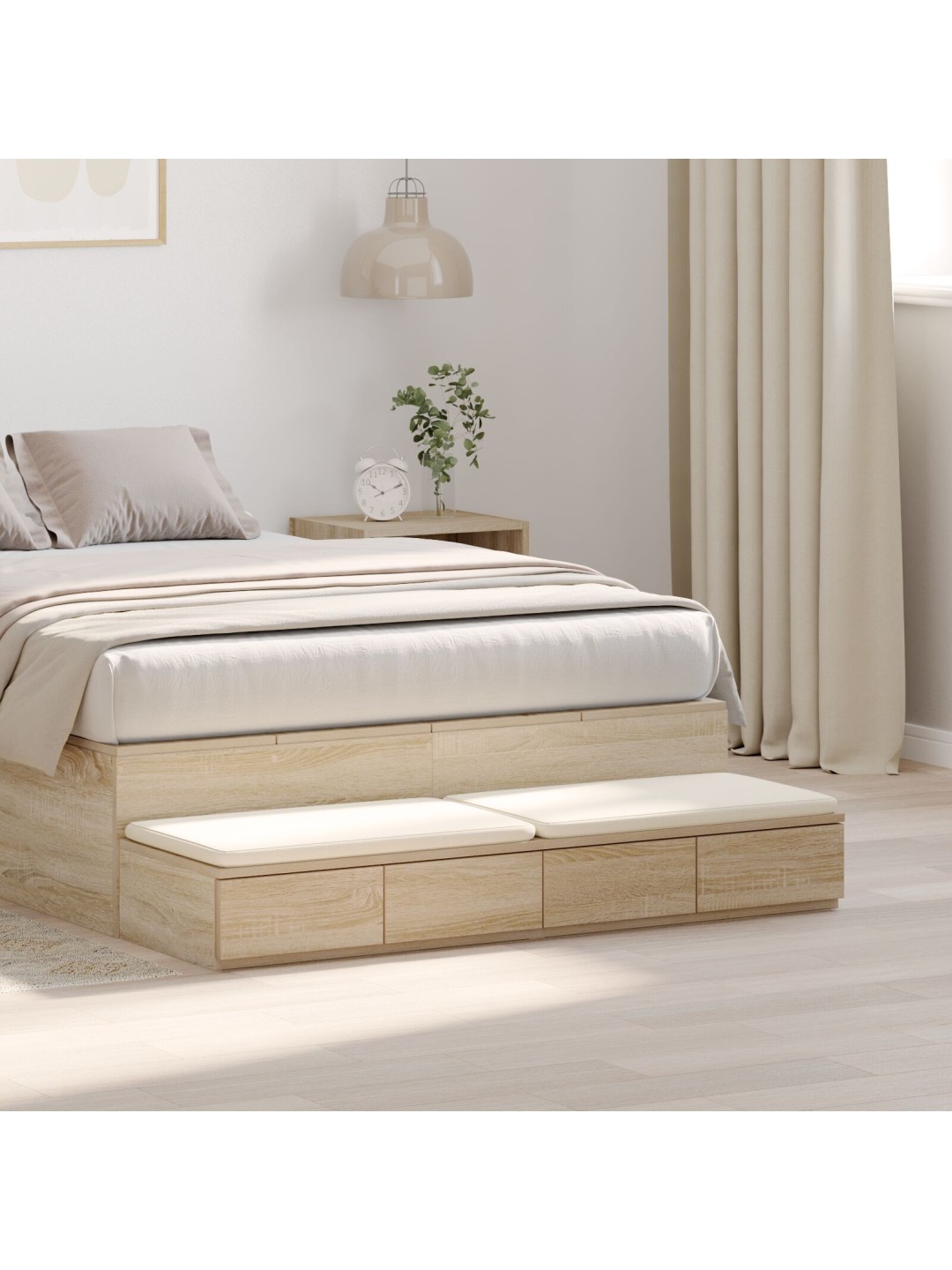 Yöpöytä 4 laatikolla sonoma tammi 120x36.5x16.5 cm tekninen puu