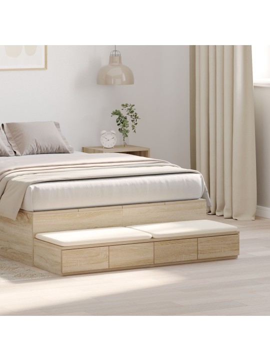 Yöpöytä 4 laatikolla sonoma tammi 120x36.5x16.5 cm tekninen puu