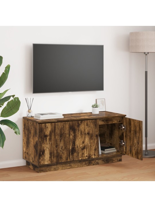 Tv-kaappi savutettu tammi 100x38x49 cm tekninen puu