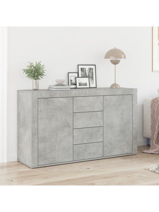 Sivupöytä betoni-harmaa tekninen puu 120 x 36 x 69 cm säilytys