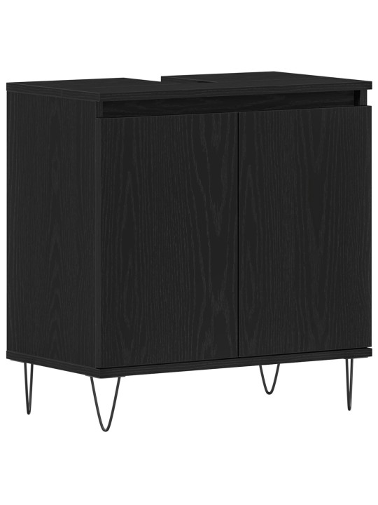 Kylpyhuoneen pesukaappi musta tammi 58x33x60 cm tekninen puu
