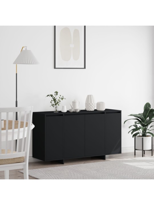 Musta sivupöytä musta tekninen puu 135 x 41 x 75 cm