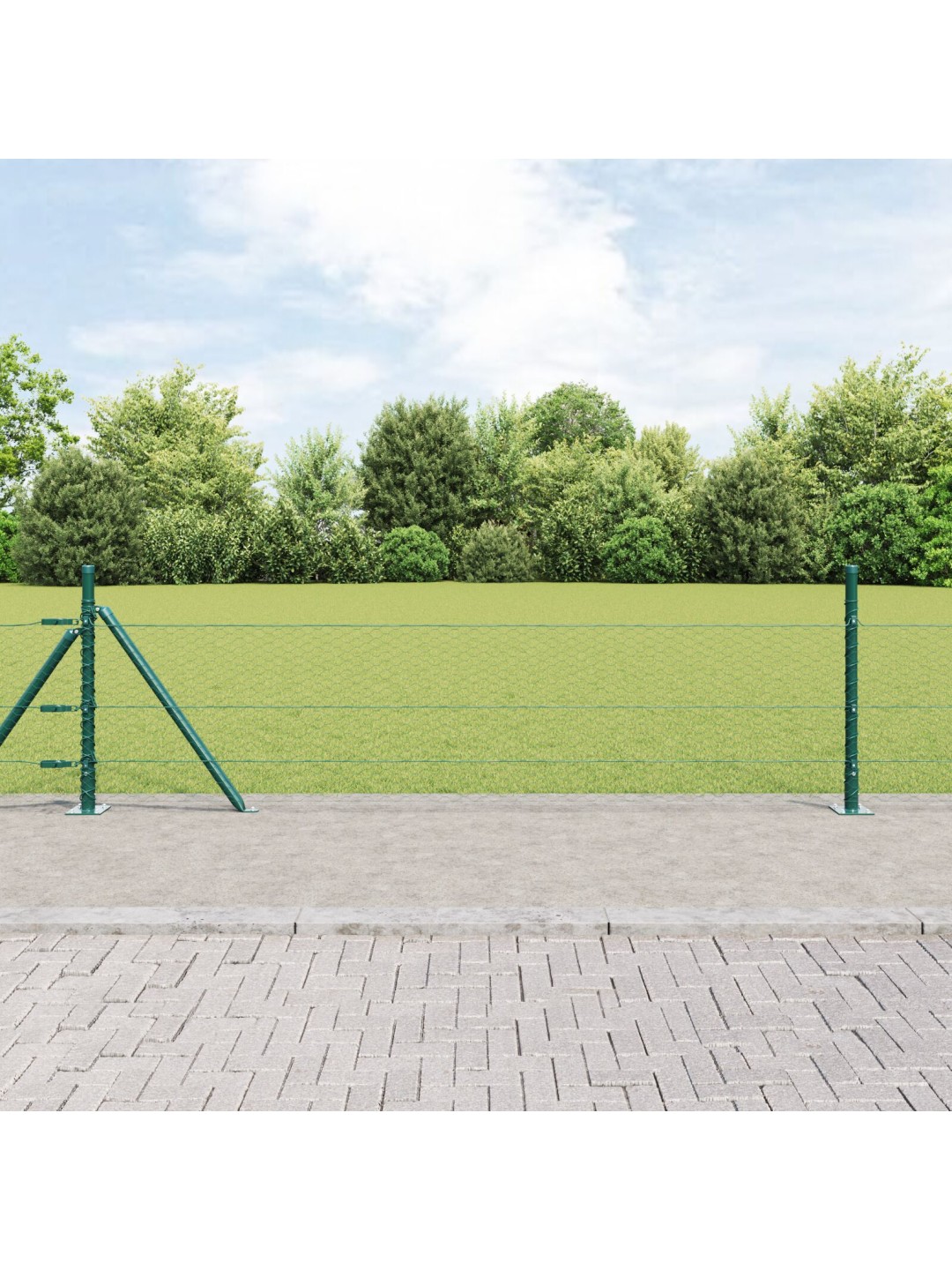 Kuusikulmainen aita vihreä 0.5x10 m teräs